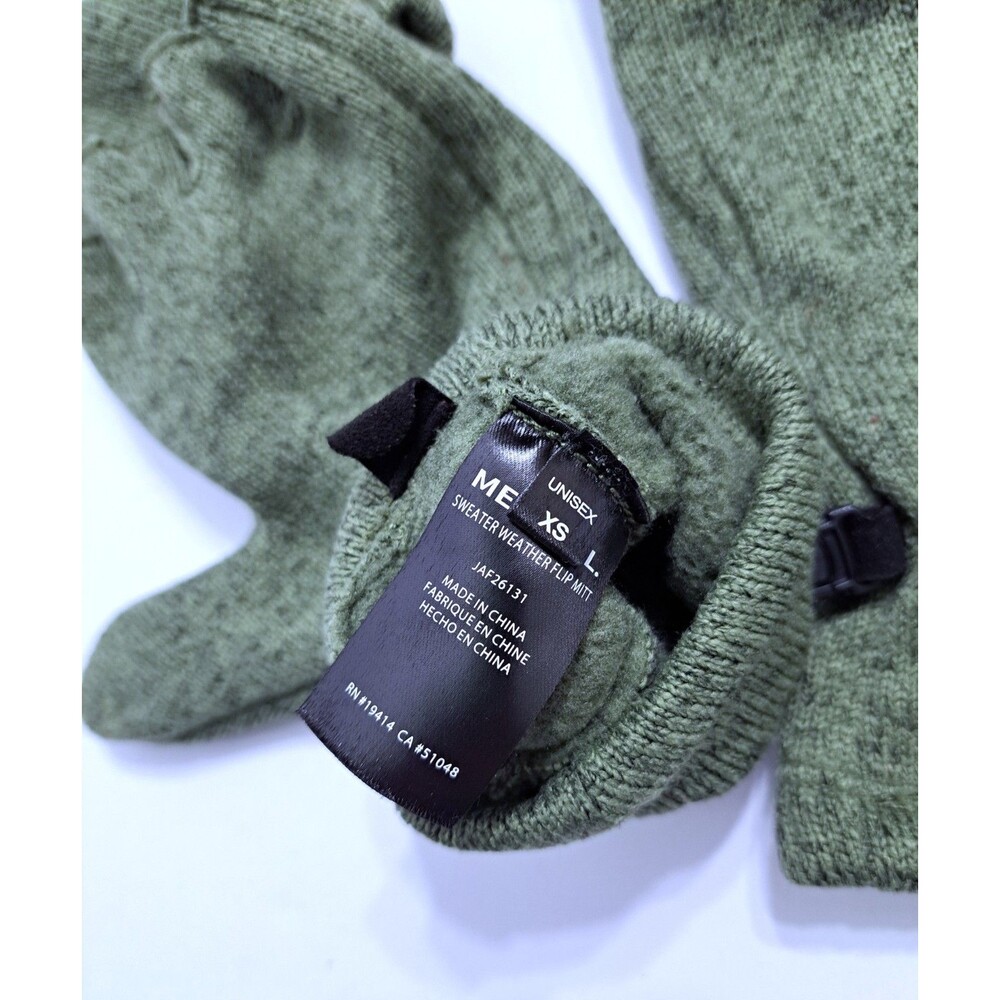 Merrell Convertible Mittens Gloves Flip Mitt Green Unisex Size XS Extra Small - Picture 4 of 5